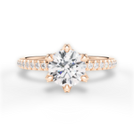 Kimberly Round Cut Lab Grown Diamond 18Kt Rose Gold Engagement Ring