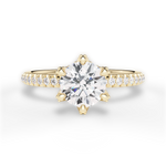 Kimberly Round Cut Lab Grown Diamond 18Kt Yellow Gold Engagement Ring
