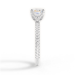 Cora Asscher Cut Lab Grown Diamond 18Kt White Gold Engagement Ring - View 3