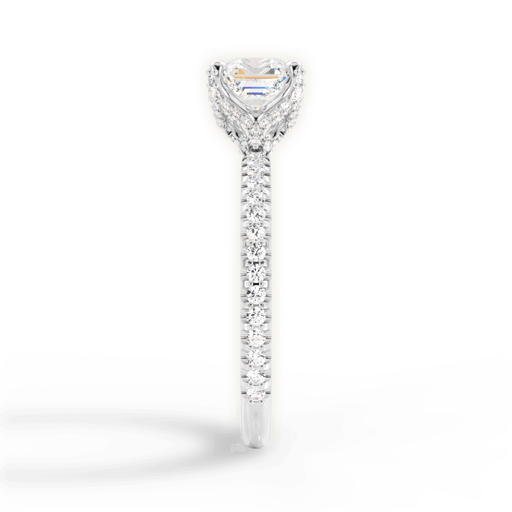 Cora Asscher Cut Lab Grown Diamond 18Kt White Gold Engagement Ring - View 3
