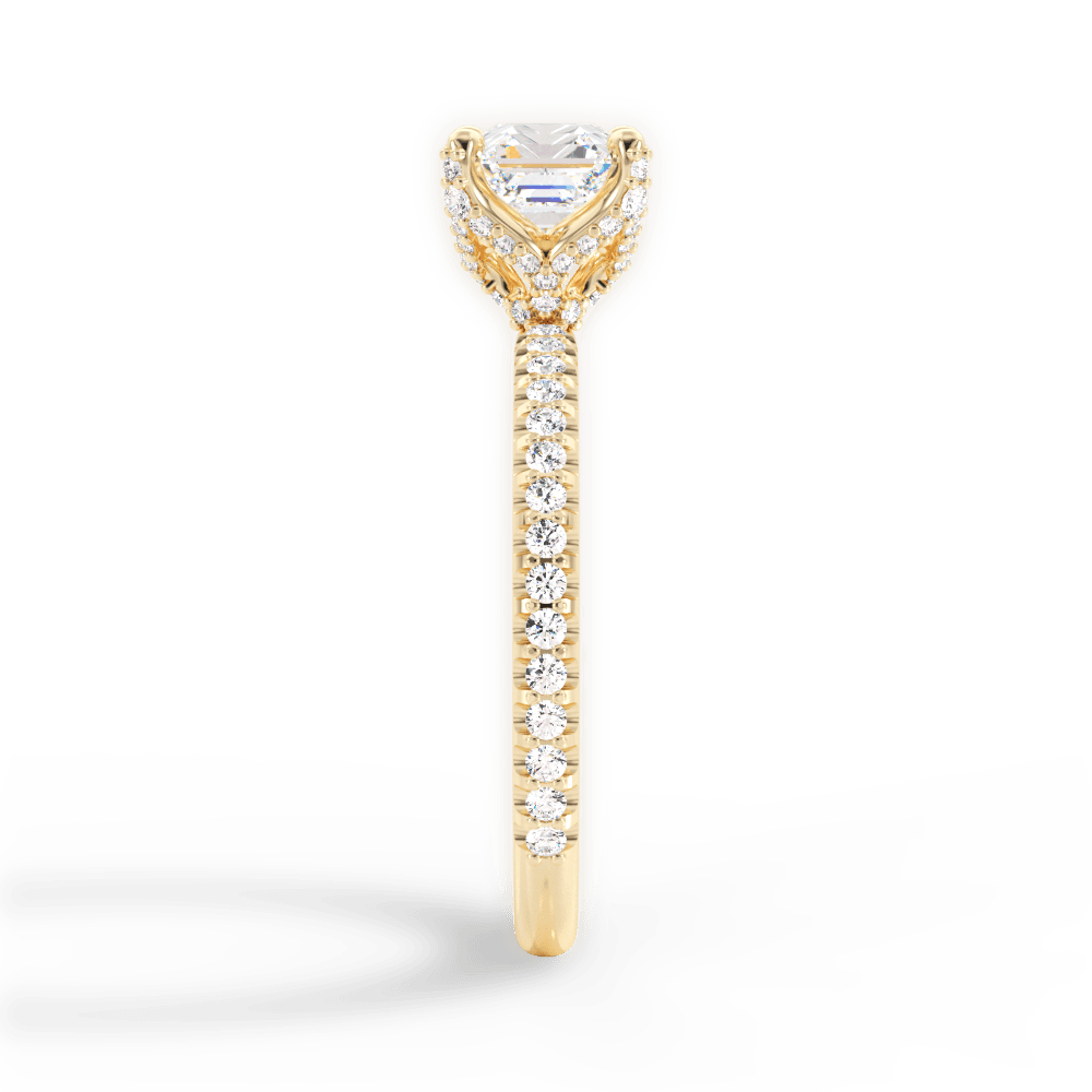 Cora Asscher Cut Lab Grown Diamond 18Kt Yellow Gold Engagement Ring - View 4