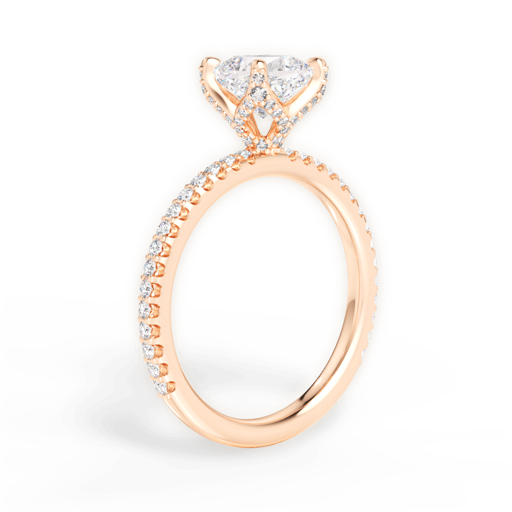 Cora Cushion Cut Lab Grown Diamond 18Kt Rose Gold Engagement Ring - View 2