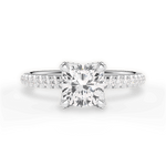 Cora Cushion Cut Lab Grown Diamond 14Kt White Gold Engagement Ring