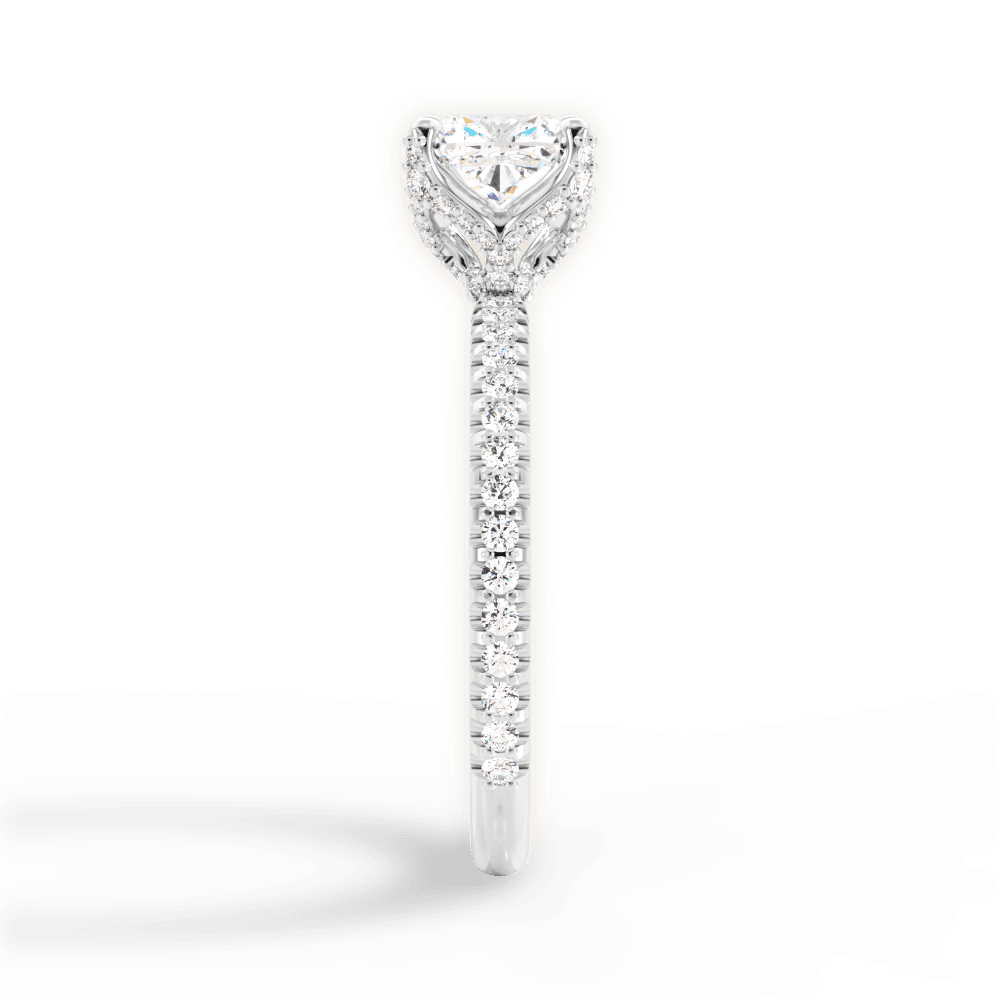 Cora Cushion Cut Lab Grown Diamond Platinum Engagement Ring - View 2