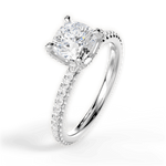 Cora Cushion Cut Lab Grown Diamond 14Kt White Gold Engagement Ring - View 4