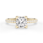 Cora Cushion Cut Lab Grown Diamond 18Kt Yellow Gold Engagement Ring