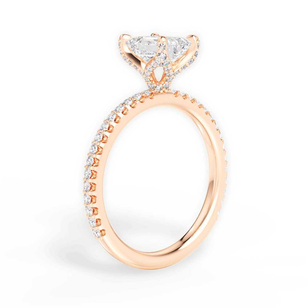 Cora Emerald Cut Lab Grown Diamond 18Kt Rose Gold Engagement Ring - View 4