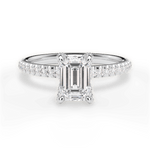Cora Emerald Cut Lab Grown Diamond Platinum Engagement Ring