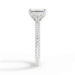 Cora Emerald Cut Lab Grown Diamond 18Kt White Gold Engagement Ring - View 4