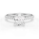 Cora Oval Cut Lab Grown Diamond 14Kt White Gold Engagement Ring