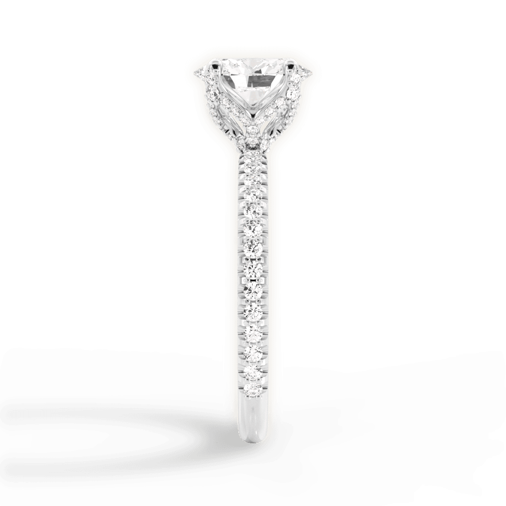 Cora Oval Cut Lab Grown Diamond 18Kt White Gold Engagement Ring - View 4