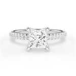 Cora Princess Cut Lab Grown Diamond Platinum Engagement Ring
