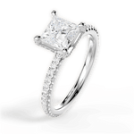 Cora Princess Cut Lab Grown Diamond 18Kt White Gold Engagement Ring - View 4