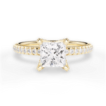 Cora Princess Cut Lab Grown Diamond 18Kt Yellow Gold Engagement Ring