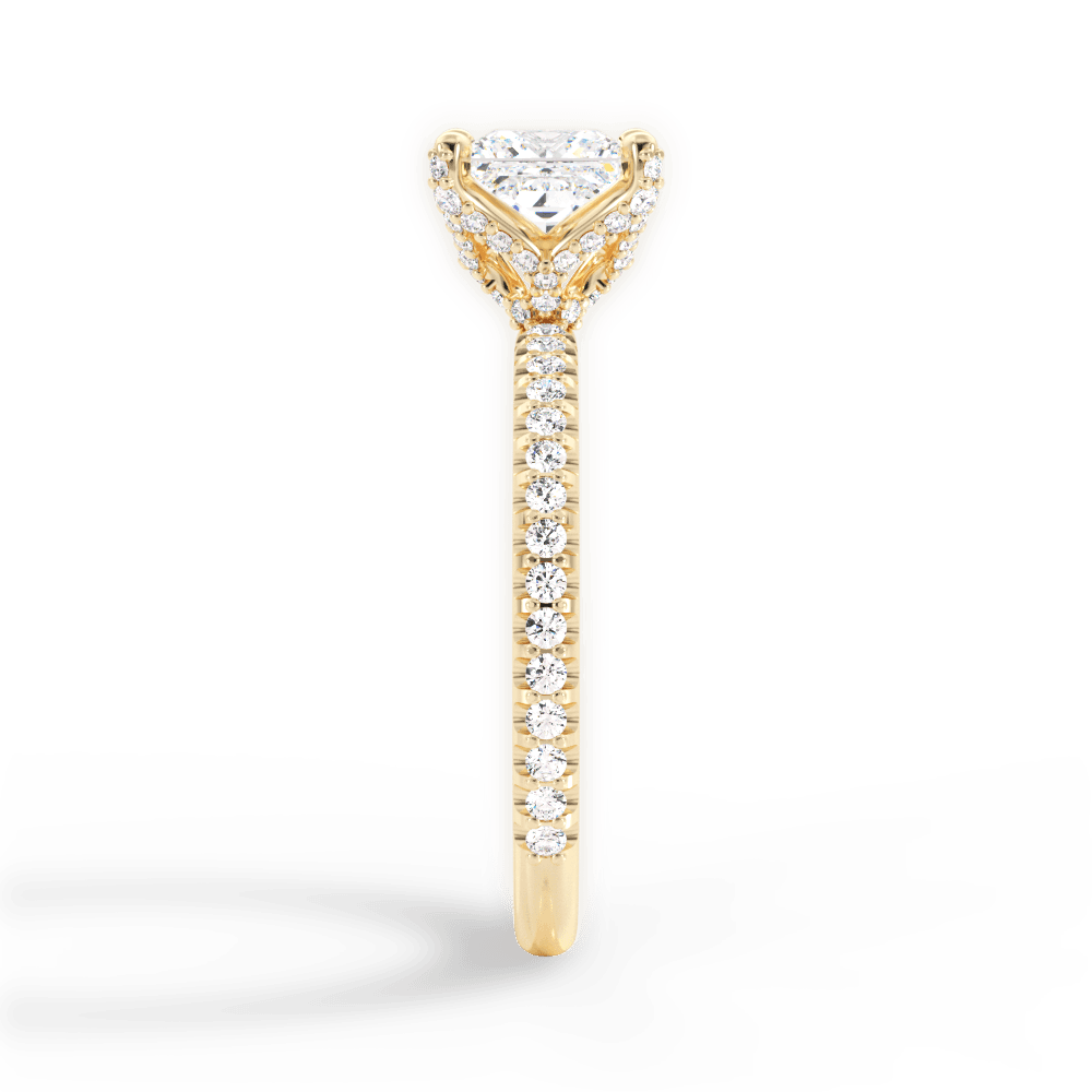 Cora Princess Cut Lab Grown Diamond 18Kt Yellow Gold Engagement Ring - View 2