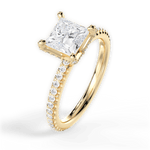Cora Princess Cut Lab Grown Diamond 18Kt Yellow Gold Engagement Ring - View 4