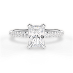 Cora Radiant Cut Lab Grown Diamond Platinum Engagement Ring