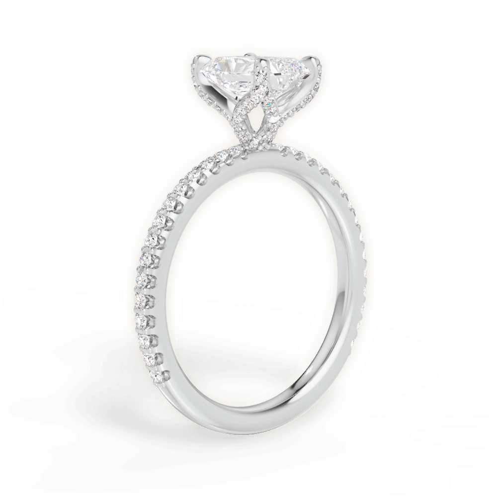 Cora Radiant Cut Lab Grown Diamond Platinum Engagement Ring - View 4