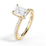 Cora Radiant Cut Lab Grown Diamond 18Kt Yellow Gold Engagement Ring - View 2
