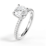Cora Round Cut Lab Grown Diamond Platinum Engagement Ring - View 4