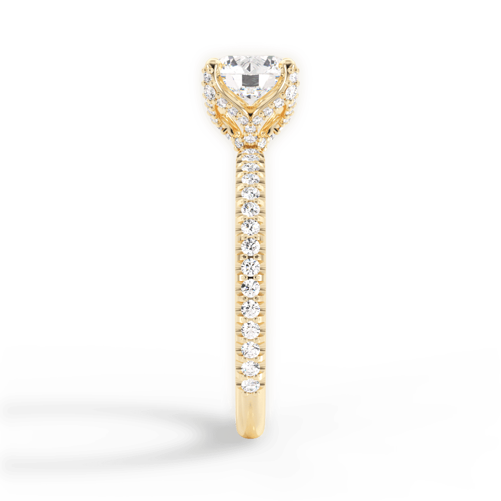 Cora Round Cut Lab Grown Diamond 18Kt Yellow Gold Engagement Ring - View 2