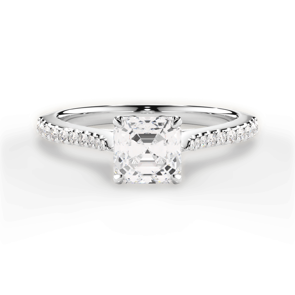 Danielle Asscher Cut Lab Grown Diamond 14Kt White Gold Engagement Ring