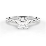 Danielle Asscher Cut Lab Grown Diamond 18Kt White Gold Engagement Ring
