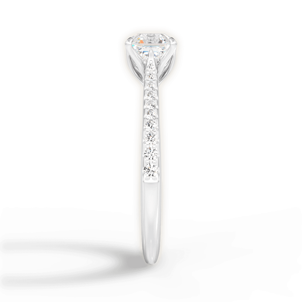 Danielle Asscher Cut Lab Grown Diamond 14Kt White Gold Engagement Ring - View 2