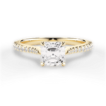Danielle Asscher Cut Lab Grown Diamond 18Kt Yellow Gold Engagement Ring