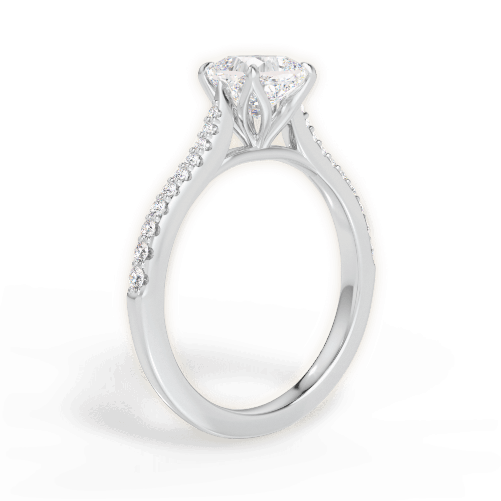 Danielle Cushion Cut Lab Grown Diamond Platinum Engagement Ring - View 3