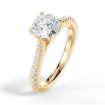 Danielle Cushion Cut Lab Grown Diamond 18Kt Yellow Gold Engagement Ring - View 3