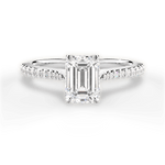 Danielle Emerald Cut Lab Grown Diamond 18Kt White Gold Engagement Ring