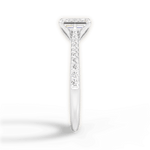 Danielle Emerald Cut Lab Grown Diamond Platinum Engagement Ring - View 2