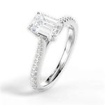 Danielle Emerald Cut Lab Grown Diamond Platinum Engagement Ring - View 4