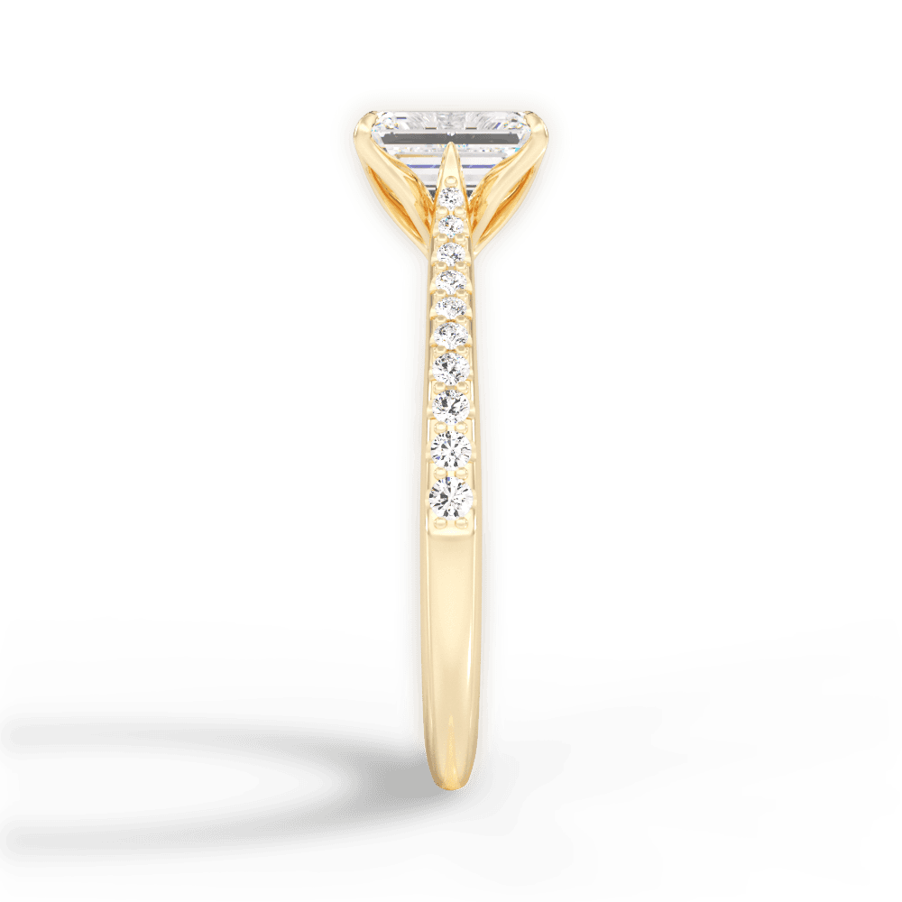 Danielle Emerald Cut Lab Grown Diamond 18Kt Yellow Gold Engagement Ring - View 2