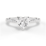 Danielle Heart Cut Lab Grown Diamond 18Kt White Gold Engagement Ring