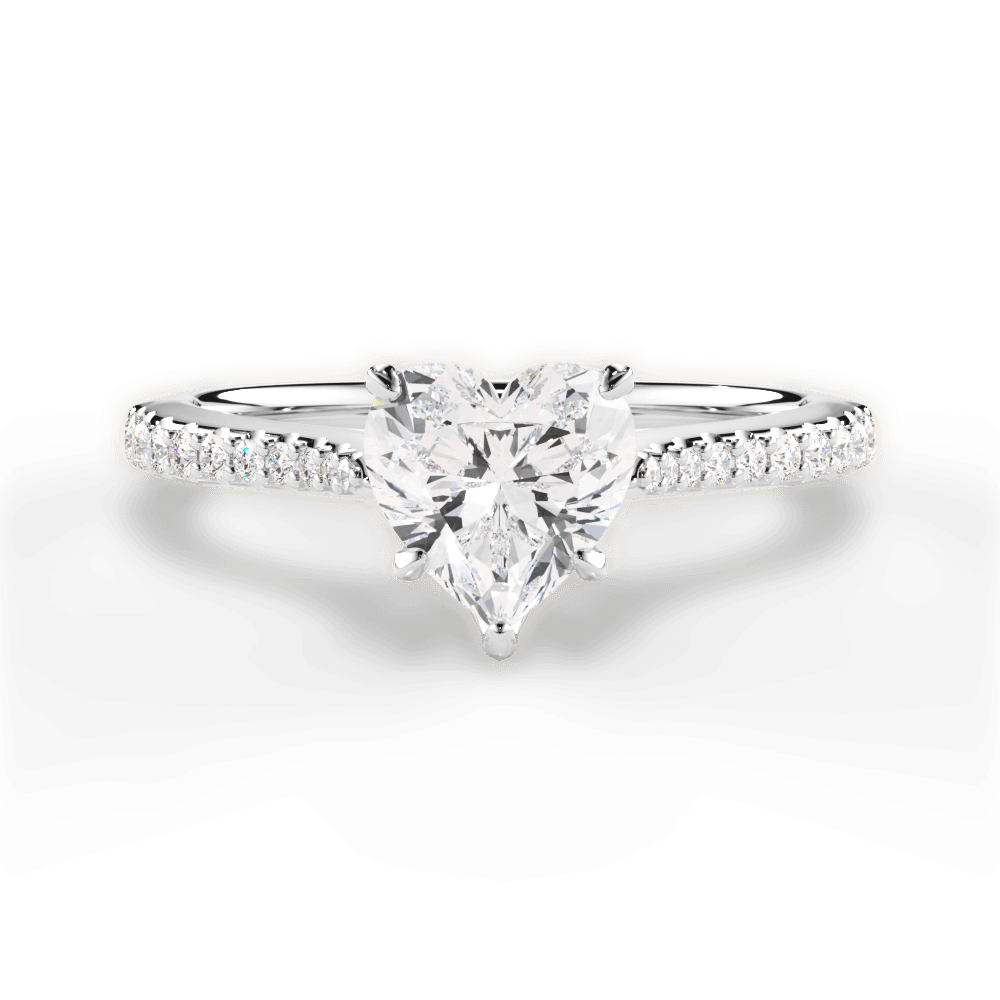 Danielle Heart Cut Lab Grown Diamond 14Kt White Gold Engagement Ring