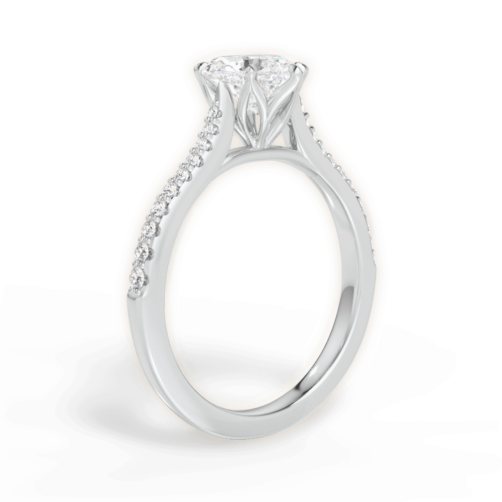Danielle Heart Cut Lab Grown Diamond 18Kt White Gold Engagement Ring - View 3