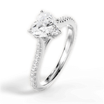 Danielle Heart Cut Lab Grown Diamond Platinum Engagement Ring - View 4