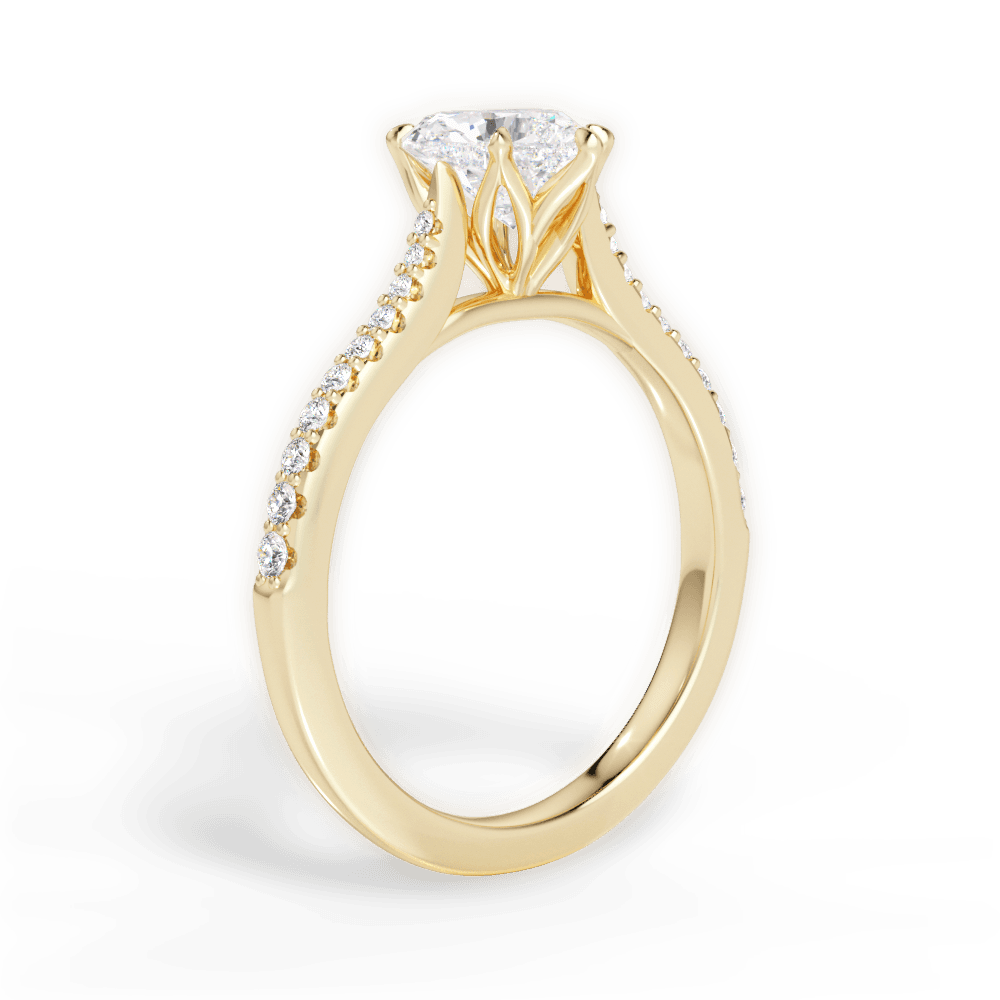 Danielle Heart Cut Lab Grown Diamond 18Kt Yellow Gold Engagement Ring - View 3
