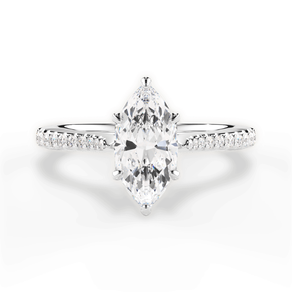 Danielle Marquise Cut Lab Grown Diamond Platinum Engagement Ring