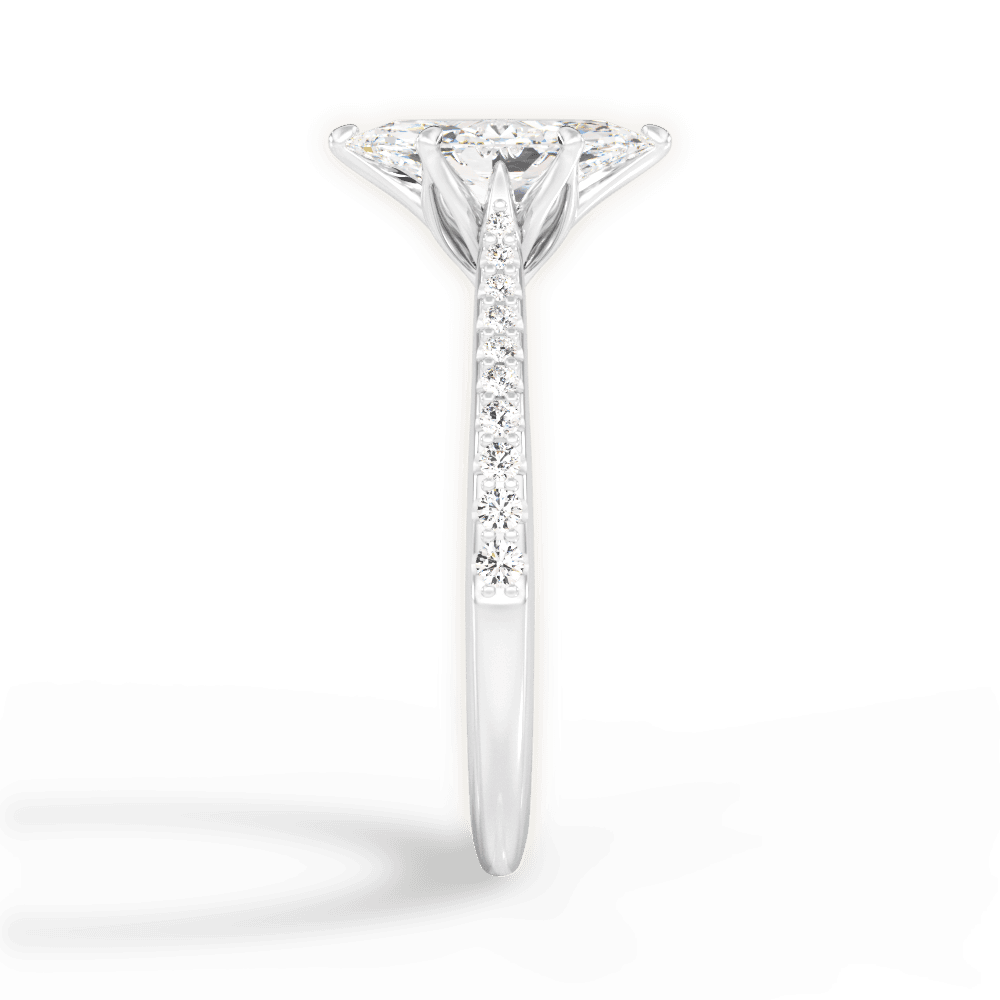Danielle Marquise Cut Lab Grown Diamond 14Kt White Gold Engagement Ring - View 3