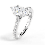 Danielle Marquise Cut Lab Grown Diamond 18Kt White Gold Engagement Ring - View 4