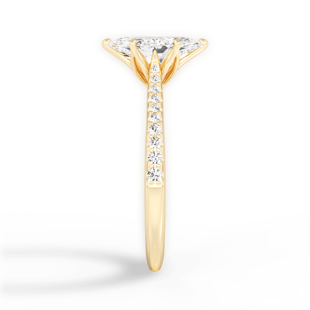 Danielle Marquise Cut Lab Grown Diamond 18Kt Yellow Gold Engagement Ring - View 2