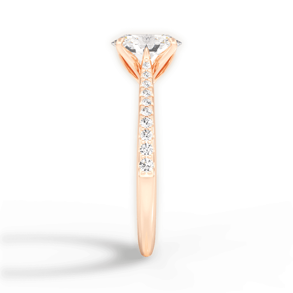 Danielle Oval Cut Lab Grown Diamond 18Kt Rose Gold Engagement Ring - View 4