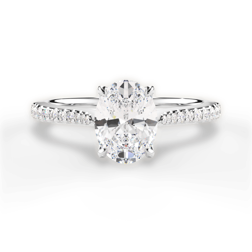 Danielle Oval Cut Lab Grown Diamond 18Kt White Gold Engagement Ring