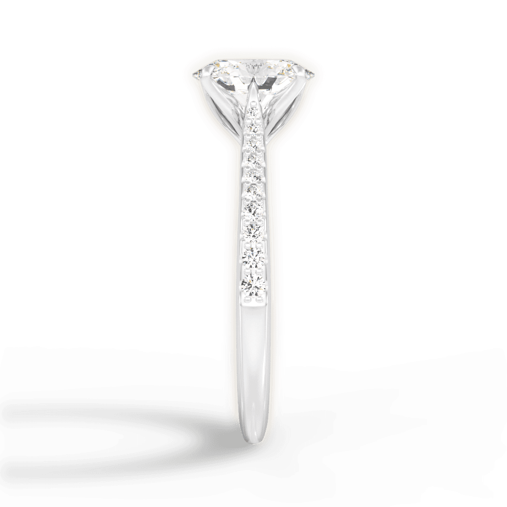 Danielle Oval Cut Lab Grown Diamond Platinum Engagement Ring - View 2
