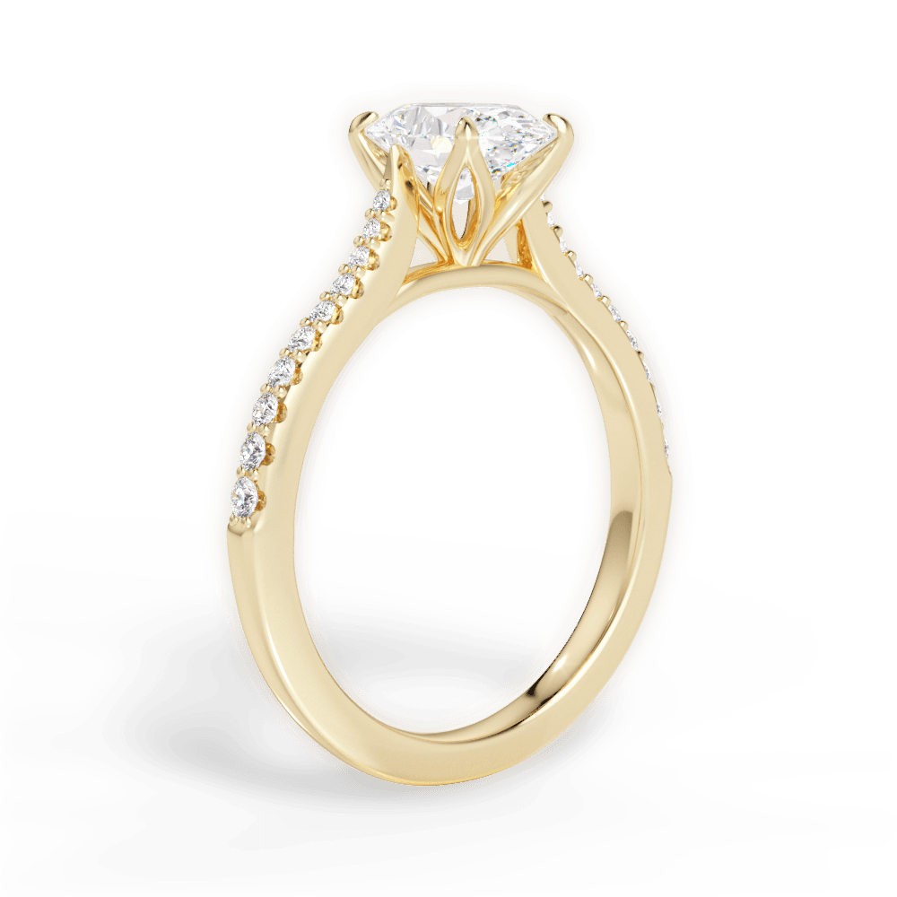 Danielle Oval Cut Lab Grown Diamond 18Kt Yellow Gold Engagement Ring - View 3