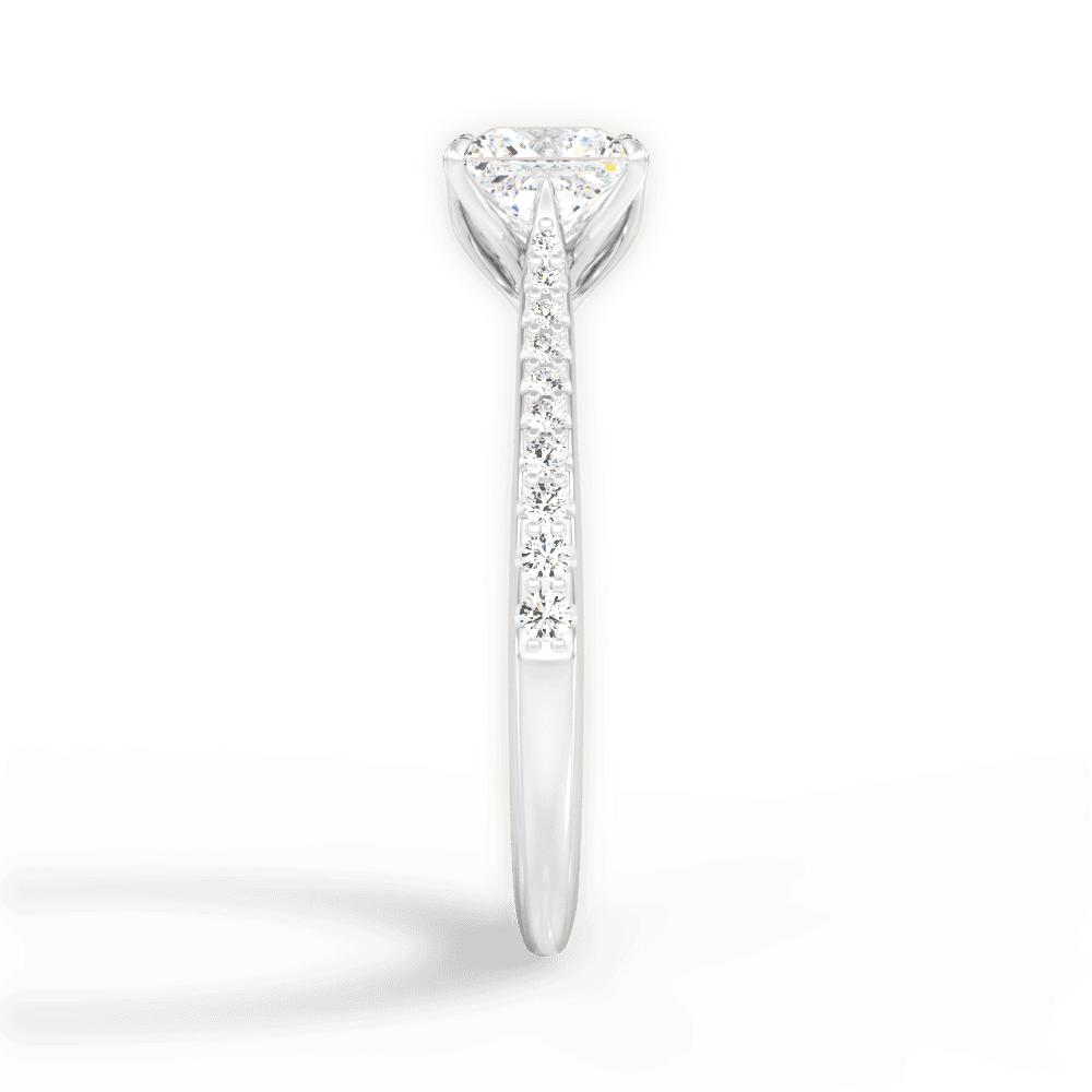 Danielle Princess Cut Lab Grown Diamond Platinum Engagement Ring - View 2