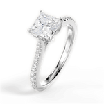 Danielle Princess Cut Lab Grown Diamond 18Kt White Gold Engagement Ring - View 4